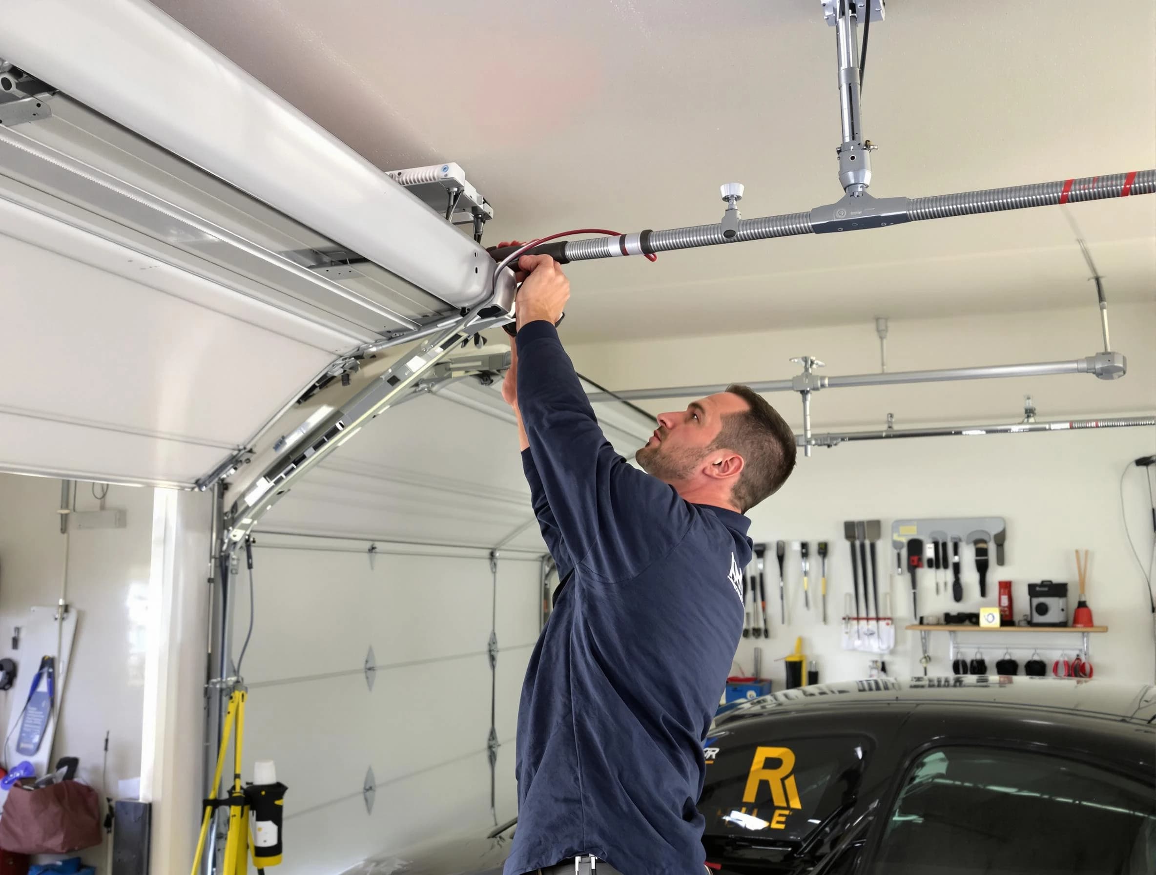 Newark Garage Door Repair technician performing garage door cable repair in Newark