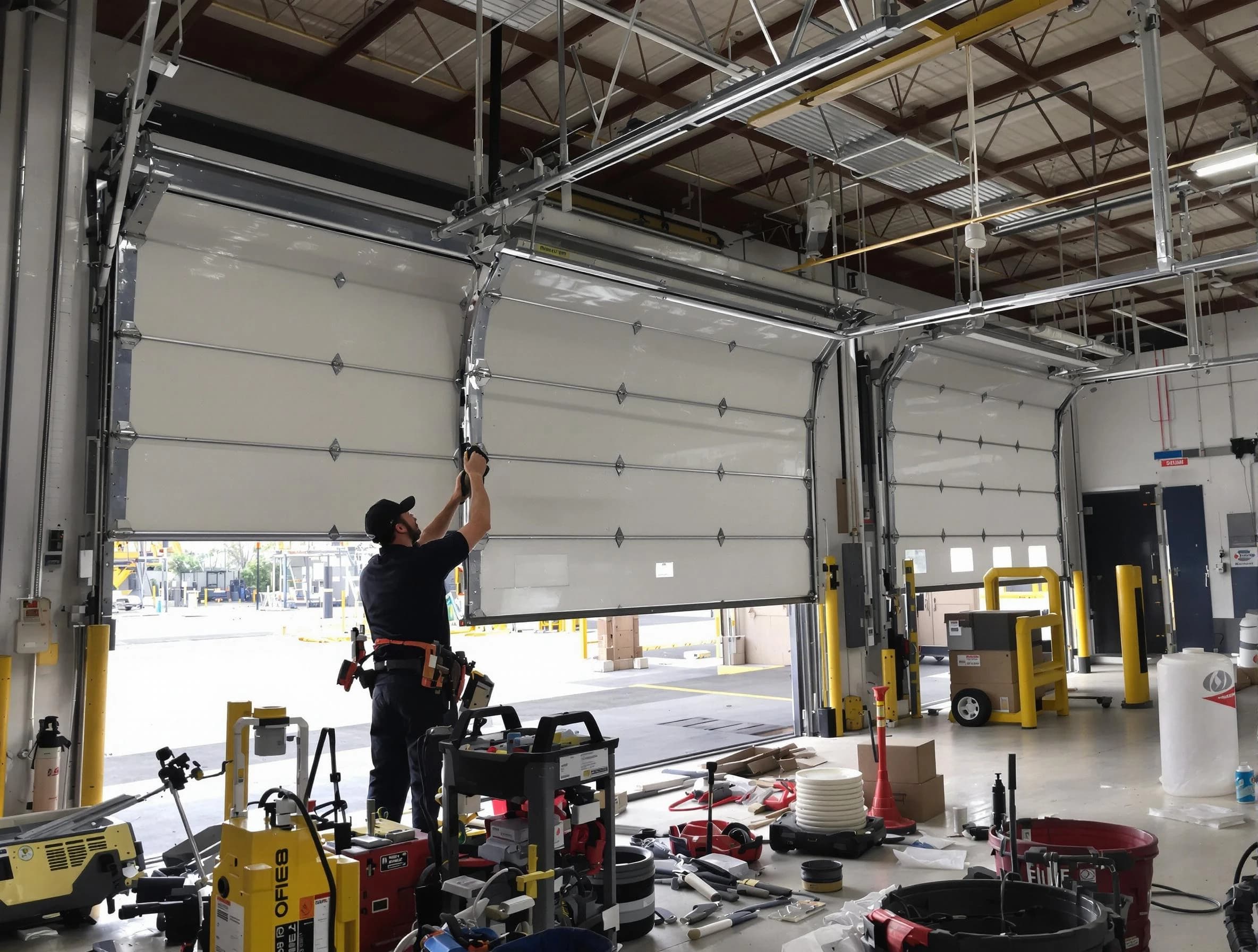 Newark Garage Door Repair technician performing commercial garage door repair in Newark