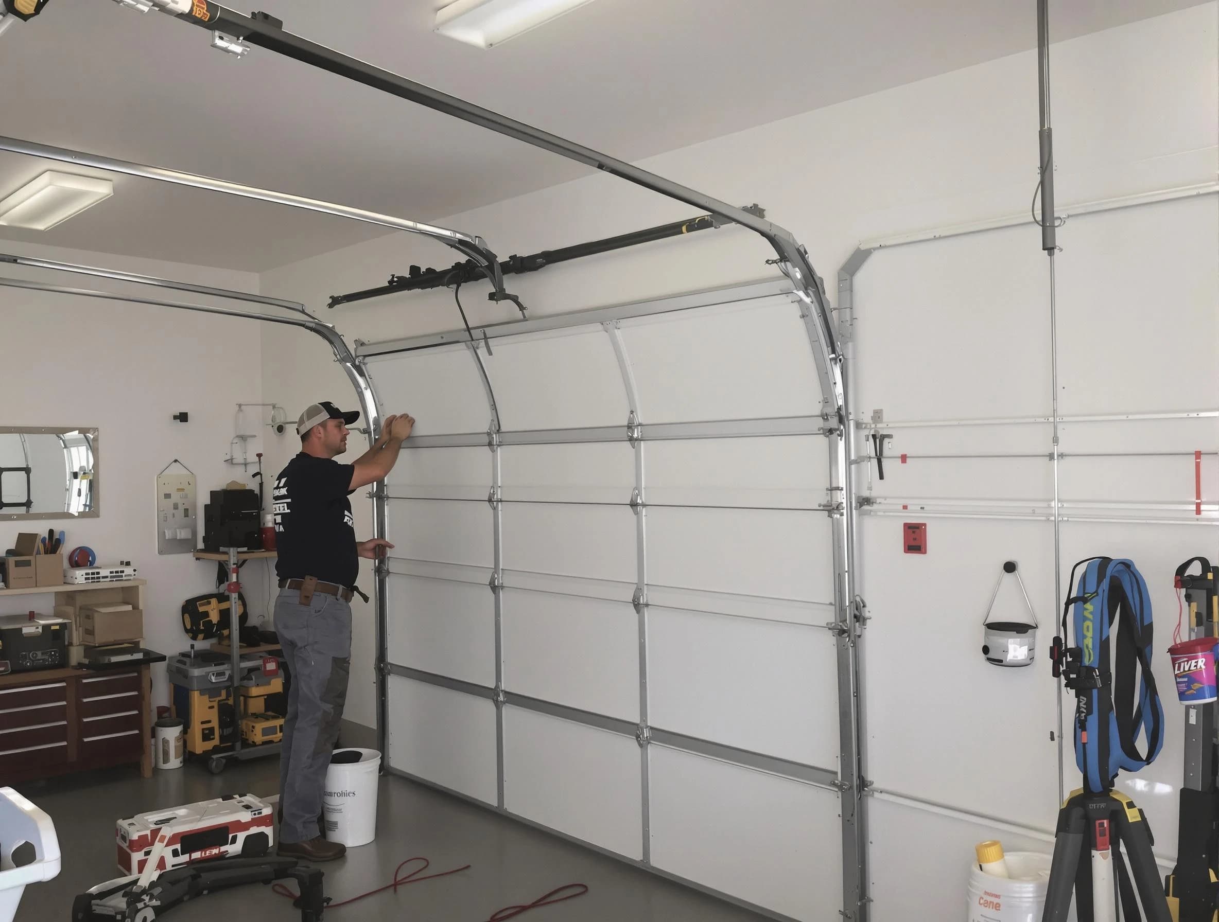 Newark Garage Door Repair team installing new garage door in Newark