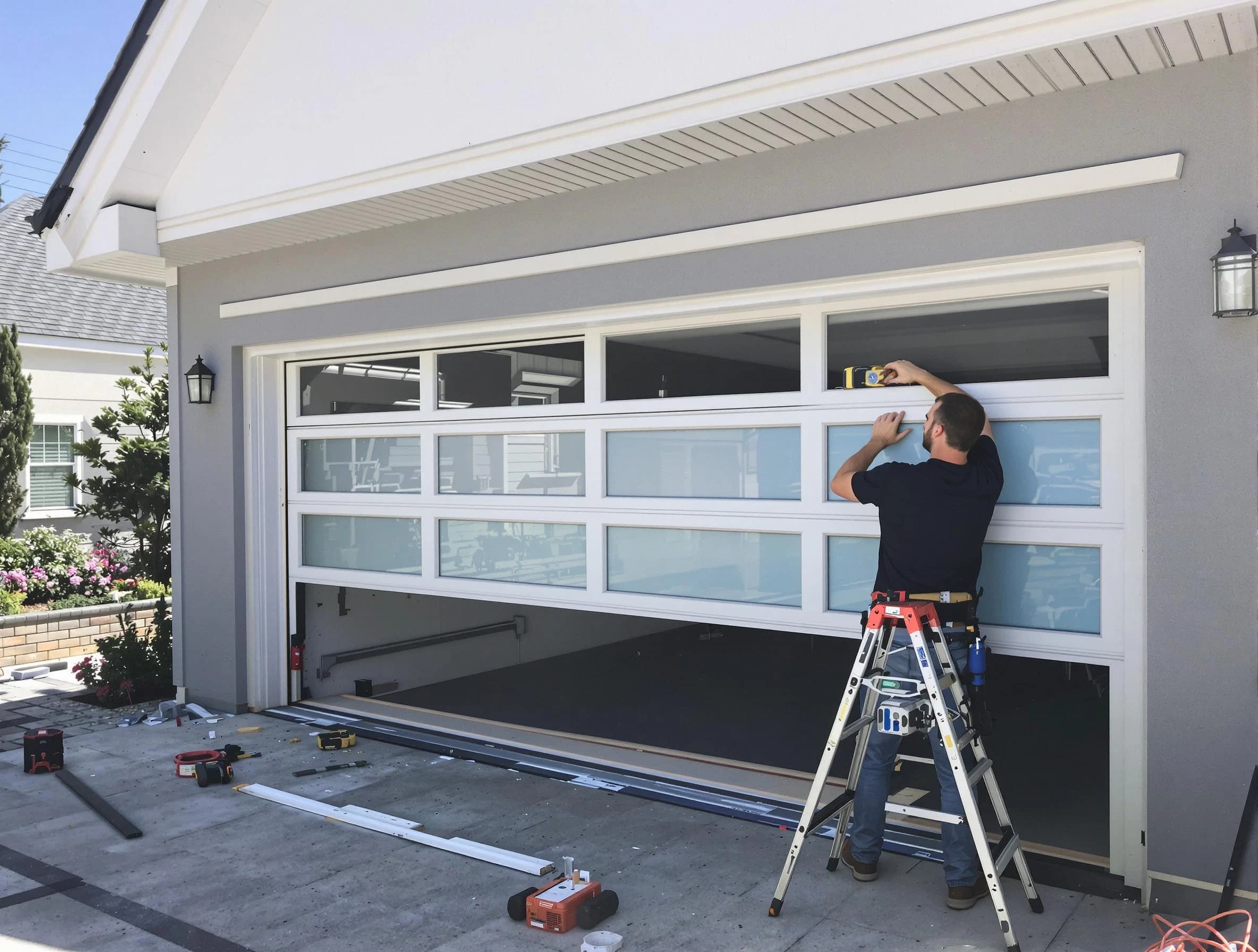 Newark Garage Door Repair team performing garage door replacement in Newark