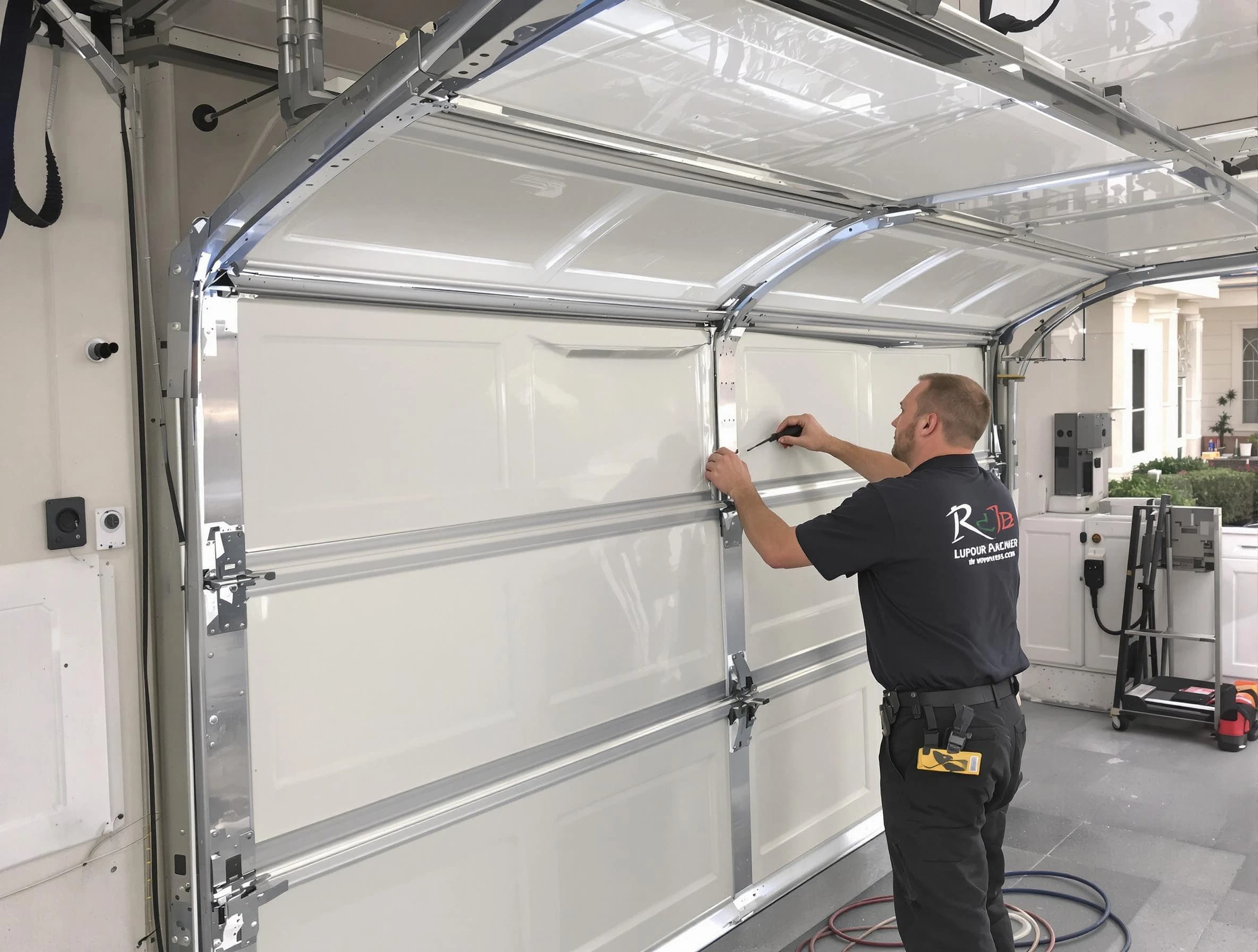 Newark Garage Door Repair professional performing panel repair in Newark