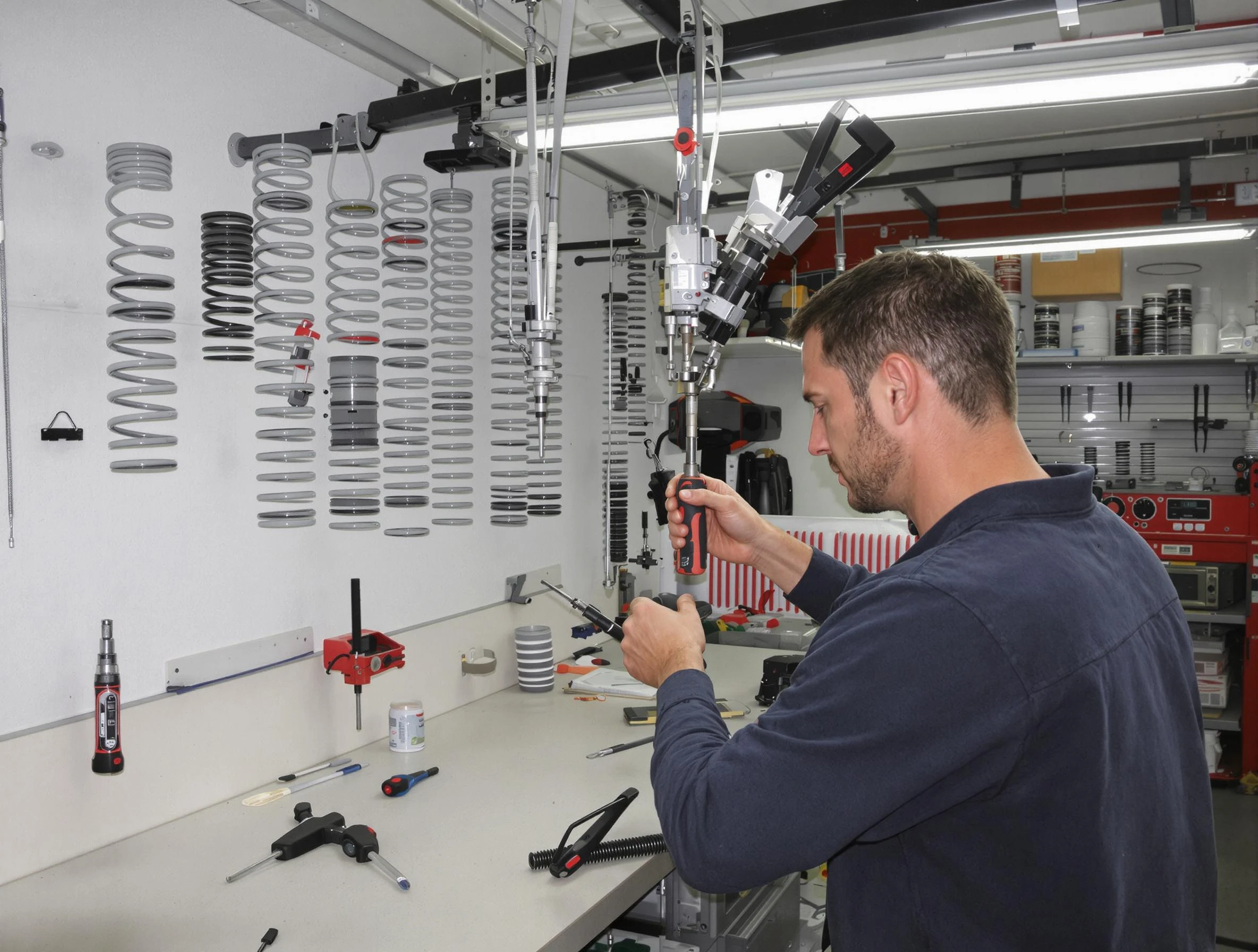Newark Garage Door Repair safety certified technician performing precision spring replacement in Newark